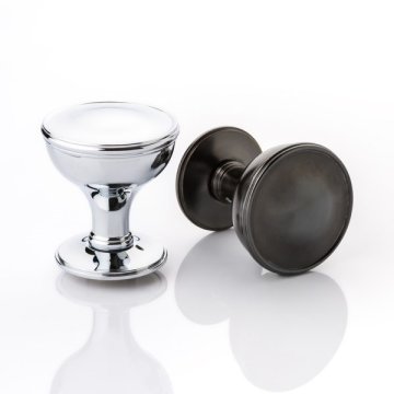 Darlington II solid brass door knob with traditional rose