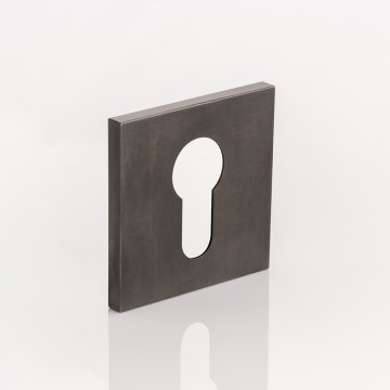 Solid brass euro cylinder profile square escutcheon
