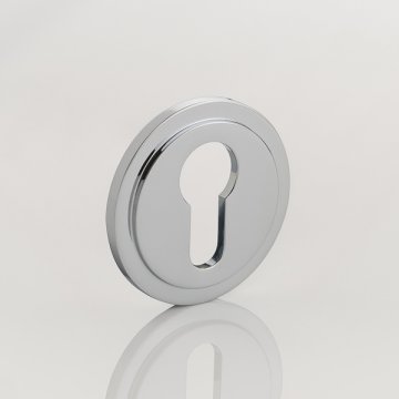 Solid brass euro cylinder profile round stepped escutcheon