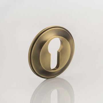 Solid brass euro cylinder profile traditional escutcheon