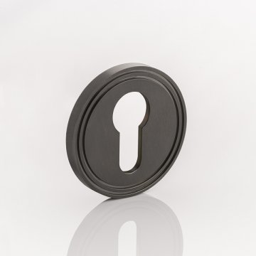 Solid brass euro cylinder profile grooved escutcheon