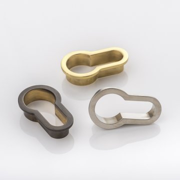 Solid brass euro cylinder profile minimalist escutcheon