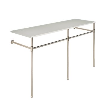 Contemporary 3 leg double basin stand for benchtop. Stepped feet. W1500 x D540 x H880