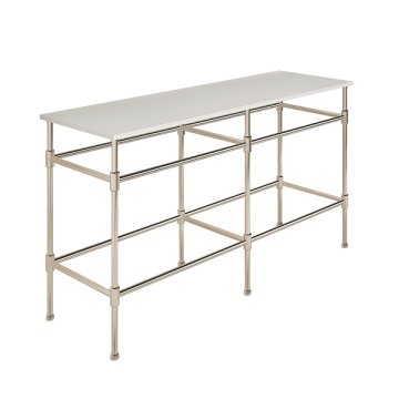 Contemporary 6 leg double freestanding basin stand for benchtop. Stepped feet. W1500 x D480 x H880