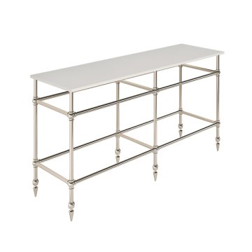 Ornate 6 leg double freestanding basin stand for benchtop. Pointed feet. W1500 x D480 x H880