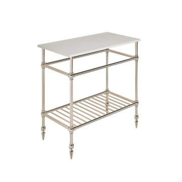 Ornate 4 leg freestanding basin stand for benchtop. Pointed feet & shelf. W750 x D480 x H880