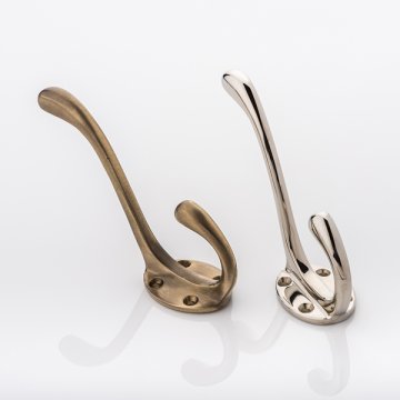 Old Vic solid brass double hook