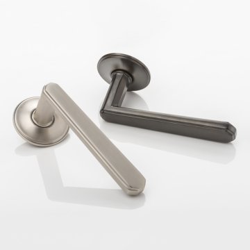 Alexander solid brass door lever handle with traditional rose