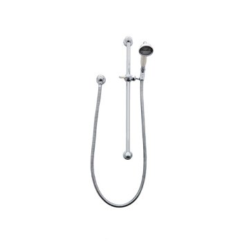 Classical inclined handshower & hose with white porcelain handle on sliding rail with wall outlet