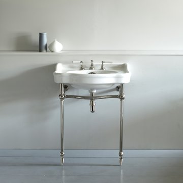 Paris 650mm basin on basin stand. Zero, one or three tap holes.