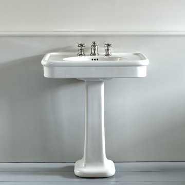 Rockwell 750mm large basin in White on pedestal