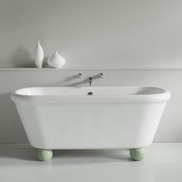 Rockwell bath in white with Willow Green feet 1700 x 800mm