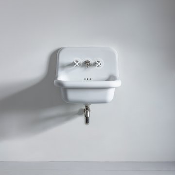 Rockwell medium wall hung basin 600mm in White or Black