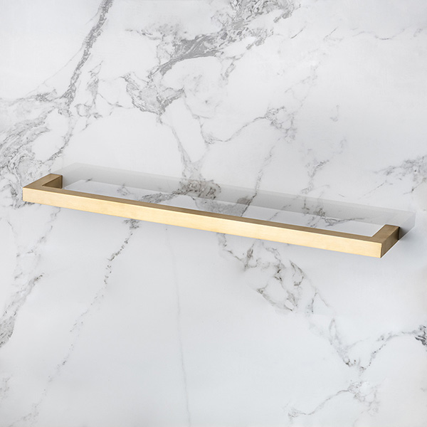 Cube solid brass towel rail
