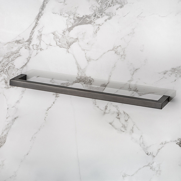 Cube solid brass towel rail