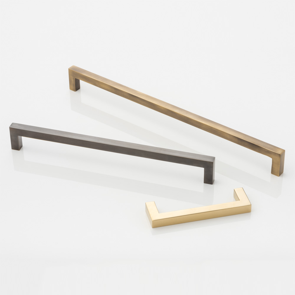 Cube solid brass cabinet handle