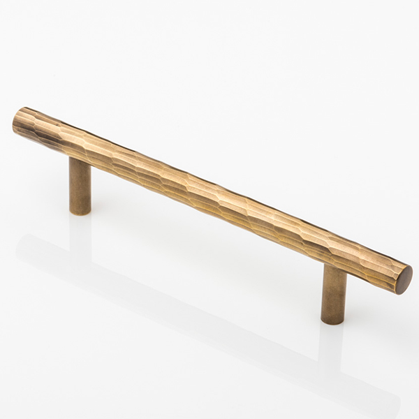 Rolled & Hammered solid brass cabinet handle