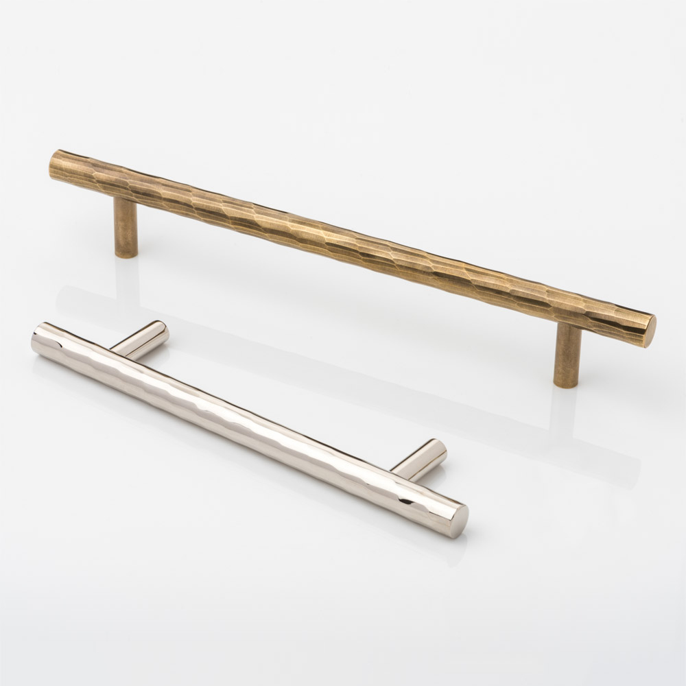 Rolled & Hammered solid brass cabinet handle