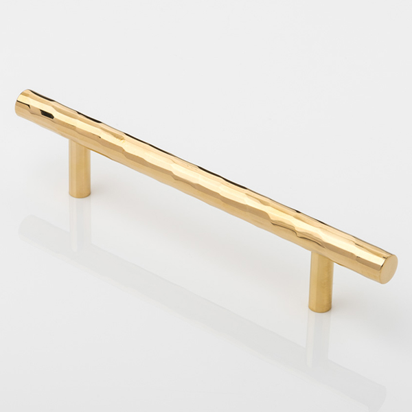 Rolled & Hammered solid brass cabinet handle