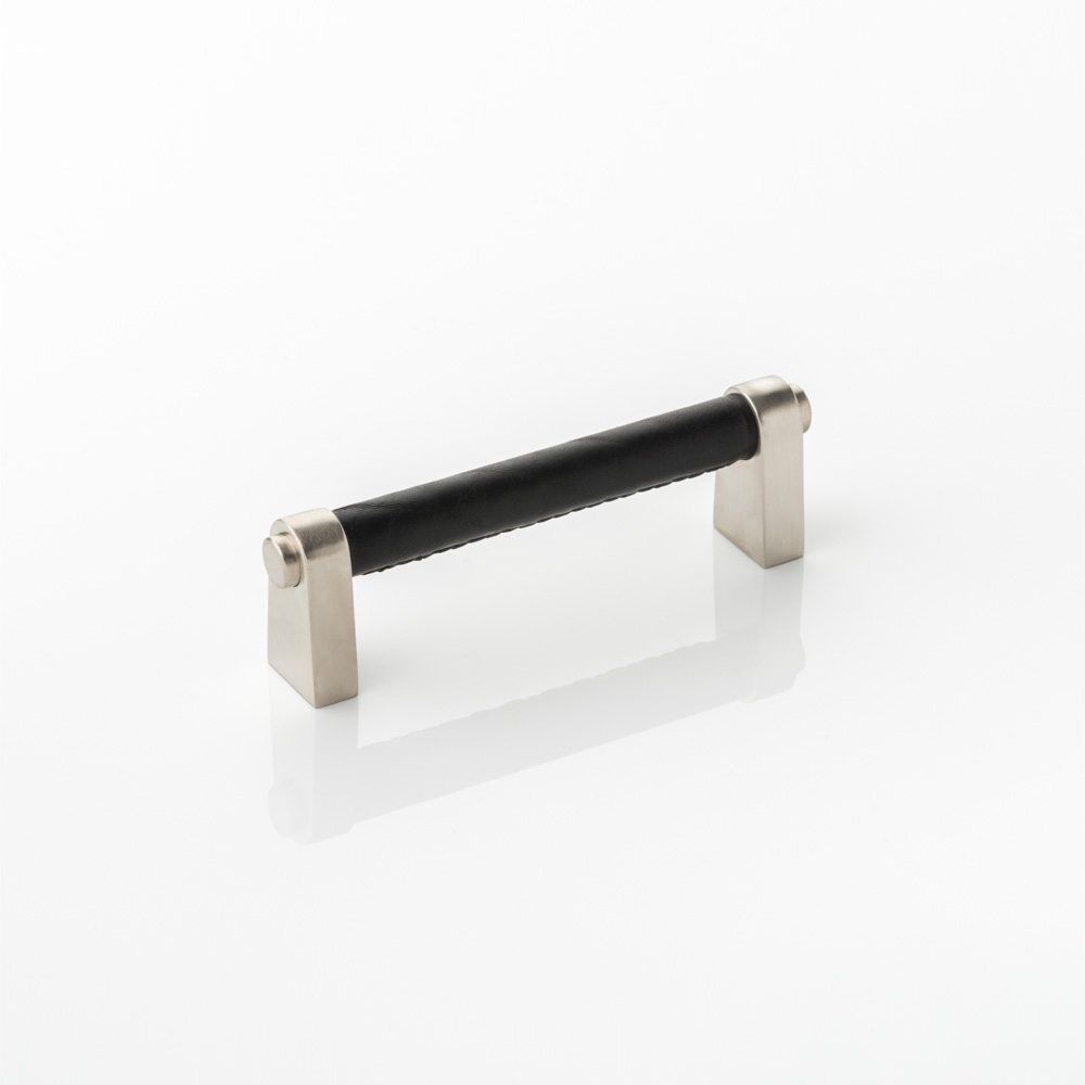 Irvine solid brass cabinet handle with hand stitched leather