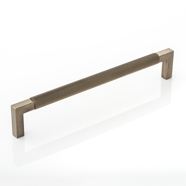Ashworth solid brass cabinet handle with diamond knurl