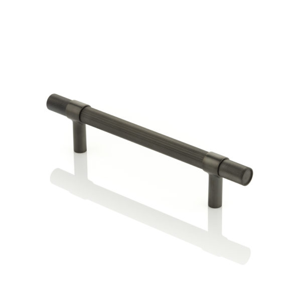 Montgomery solid brass cabinet handle with linear knurl