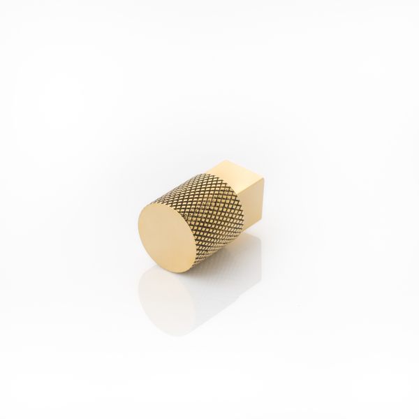 Ashworth solid brass cabinet pull with diamond knurl