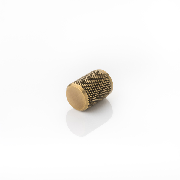 Volume solid brass cabinet pull with diamond knurl