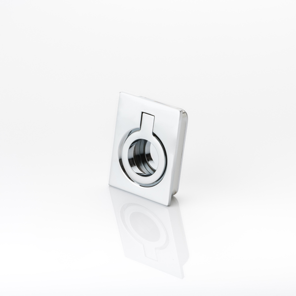 Falmouth II solid brass rectangular recessed ring pull