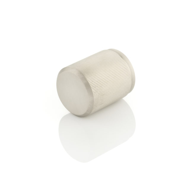 Volume solid brass cabinet pull with linear knurl