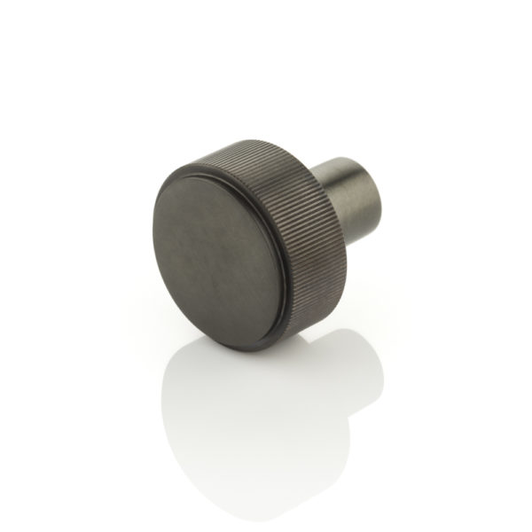 Montgomery solid brass cabinet pull with linear knurl