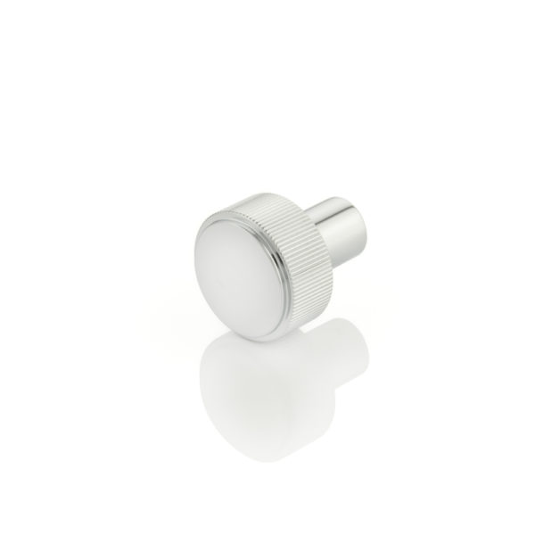 Montgomery solid brass cabinet pull with linear knurl