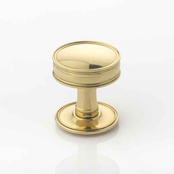 Huntingford solid brass door knob with ridged rose