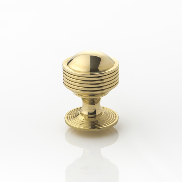 Hurleigh solid brass door knob with reeded rose