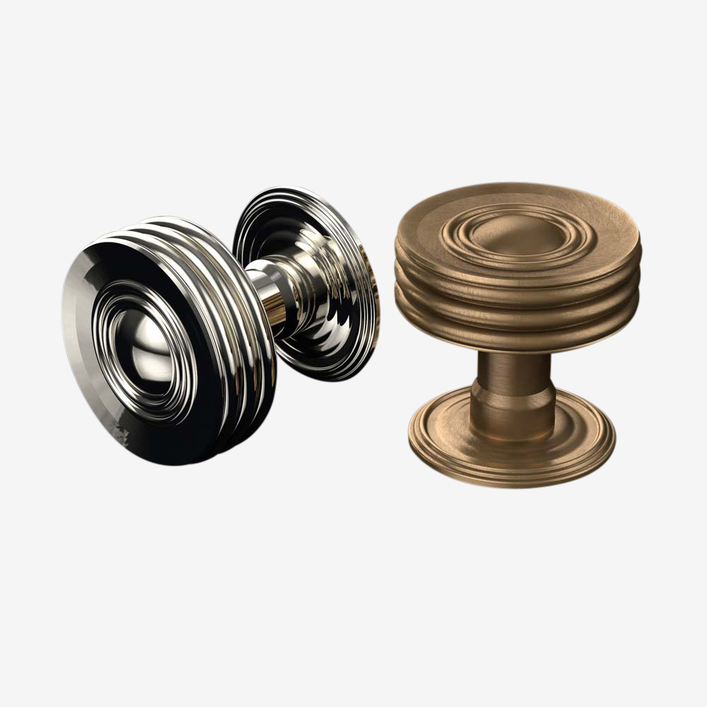 Remmington solid brass door knob with ornate rose