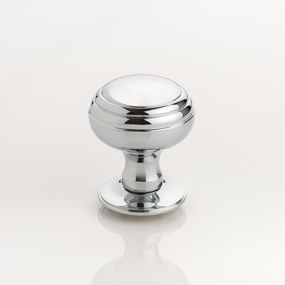 Henley solid brass door knob with traditional rose