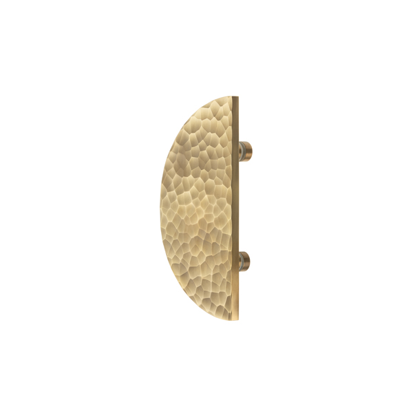 Hammered half moon door pull