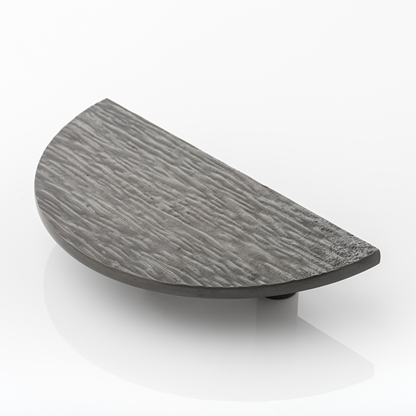 Molten texture solid bronze half moon door pull