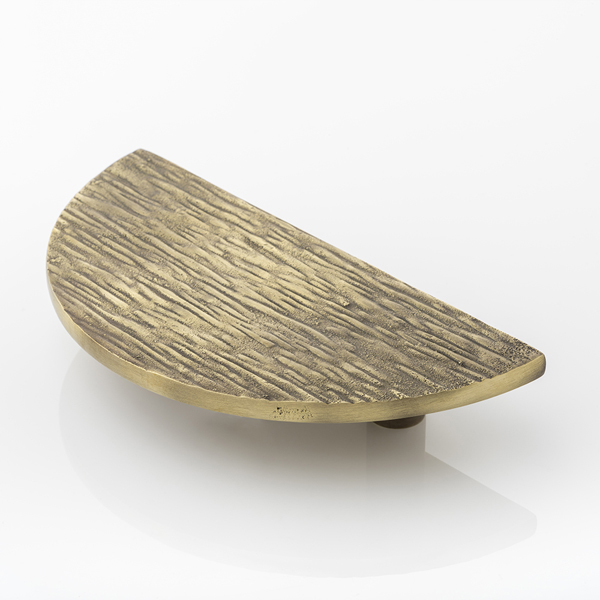 Molten texture solid bronze half moon door pull