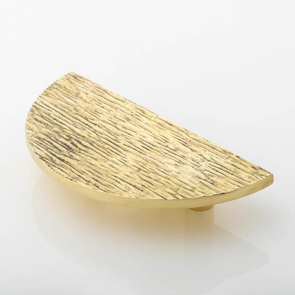 Molten texture solid bronze half moon door pull