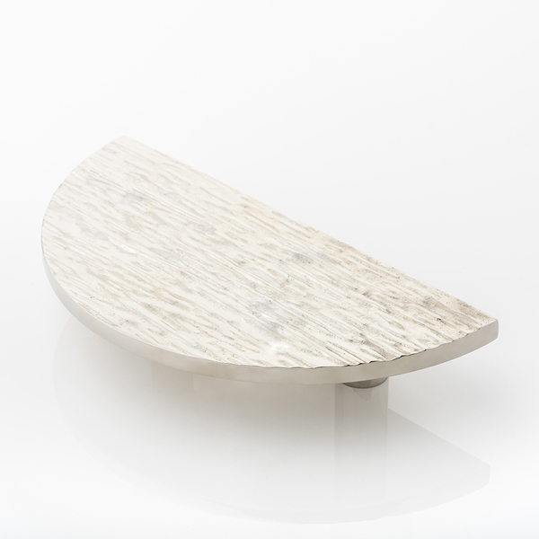 Molten texture solid bronze half moon door pull