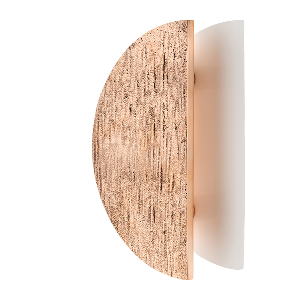 Molten texture solid bronze half moon door pull