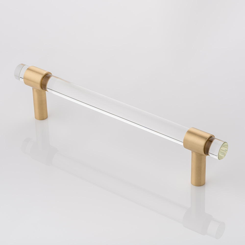 Collett solid brass & glass door pull