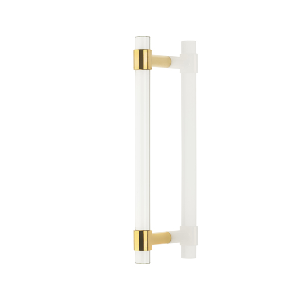 Collett solid brass & glass door pull