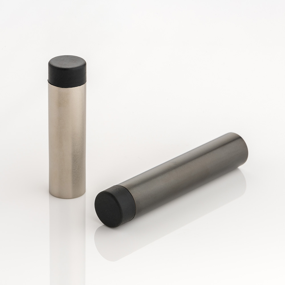 Round solid brass wall-mounted door stopper