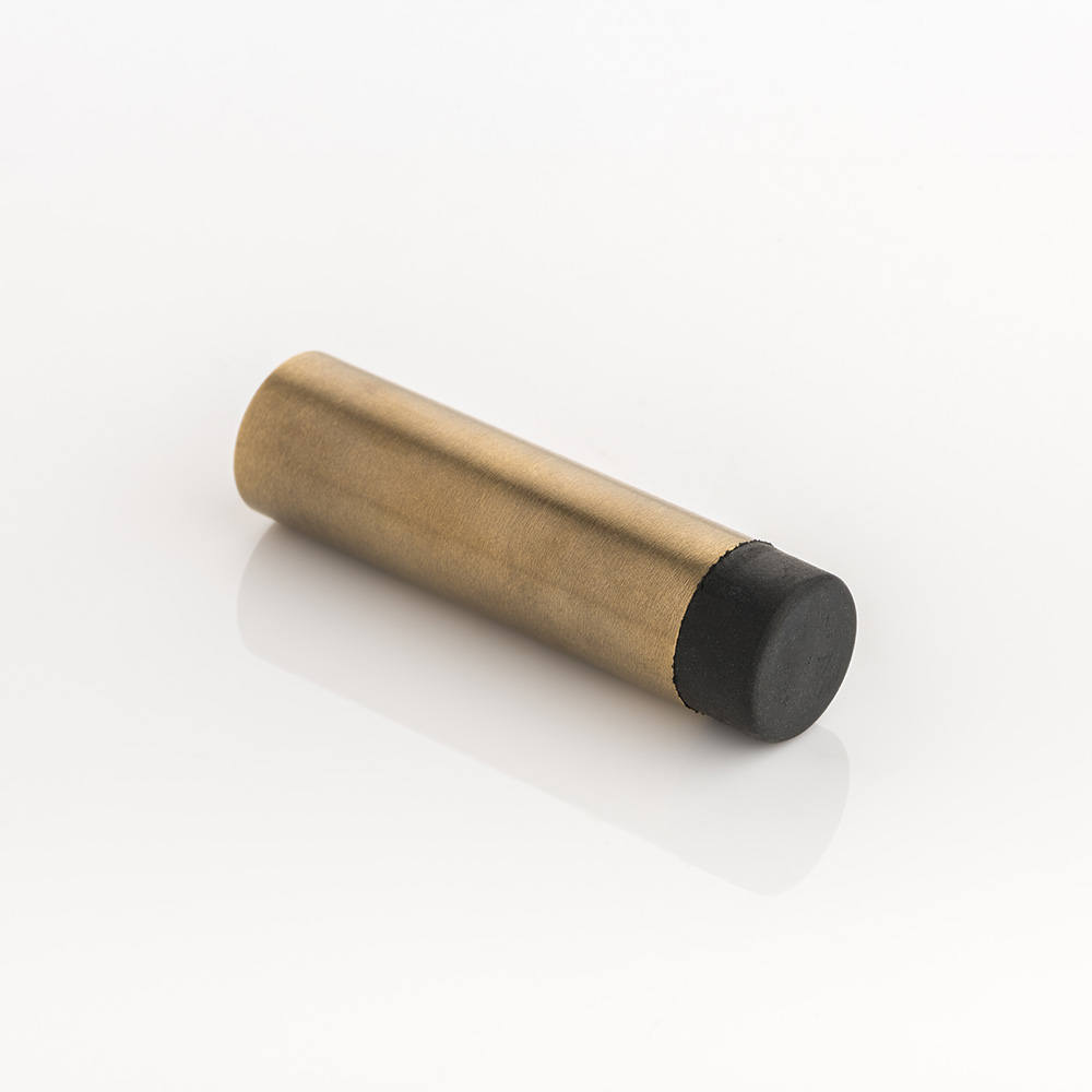 Round solid brass wall-mounted door stopper