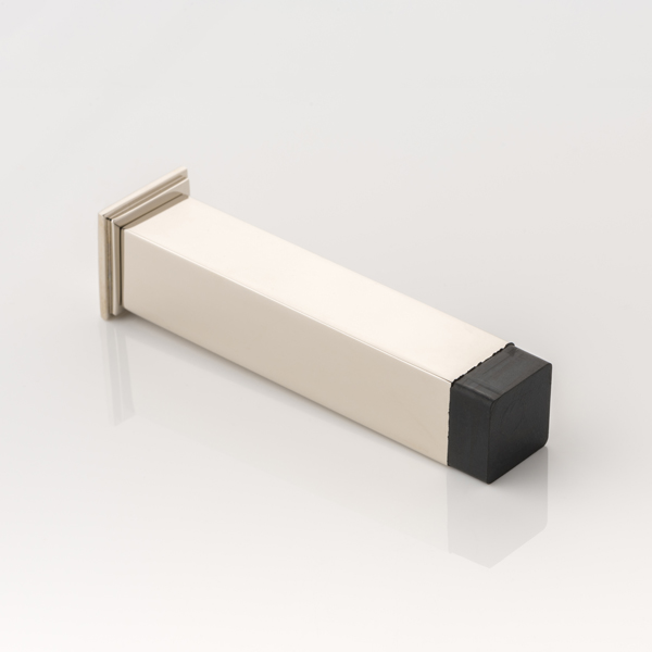 Cube solid brass wall-mounted door stopper with decorative stepped plate