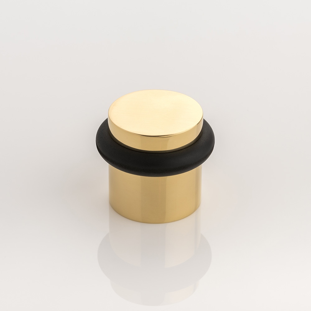 Solid brass floor mounted door stop