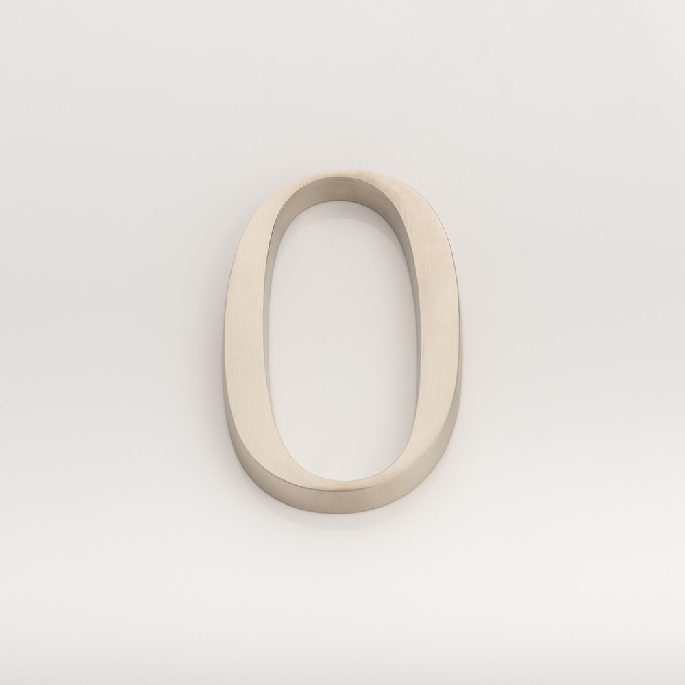 Solid brass numeral (0)