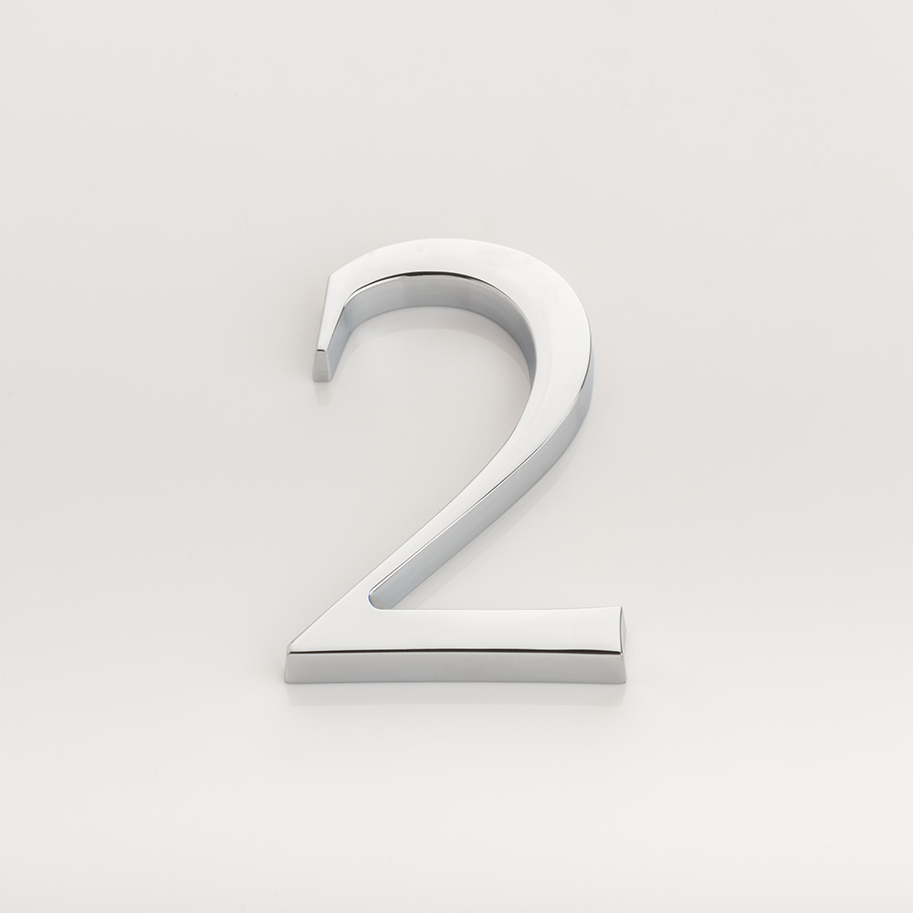 Solid brass numeral (2)